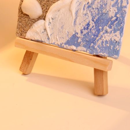 Real Sand and Shell Beach Mini Canvas Painting